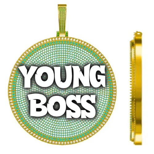 CUSTOM LETTER NECKLACE 3D BIG DISC sold by The GUU Shop