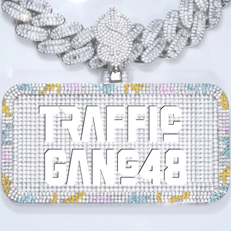 CUSTOM LETTER NECKLACE 3D COLORFUL SQUARE sold by The GUU Shop