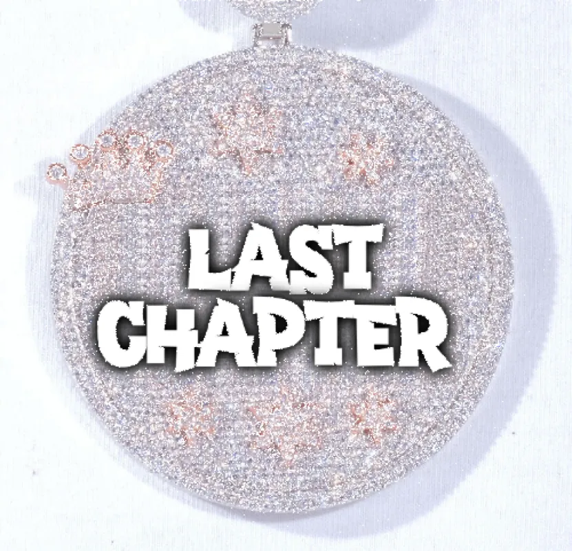 CUSTOM LETTER NECKLACE 3D BIG CROWN DISC sold by The GUU Shop