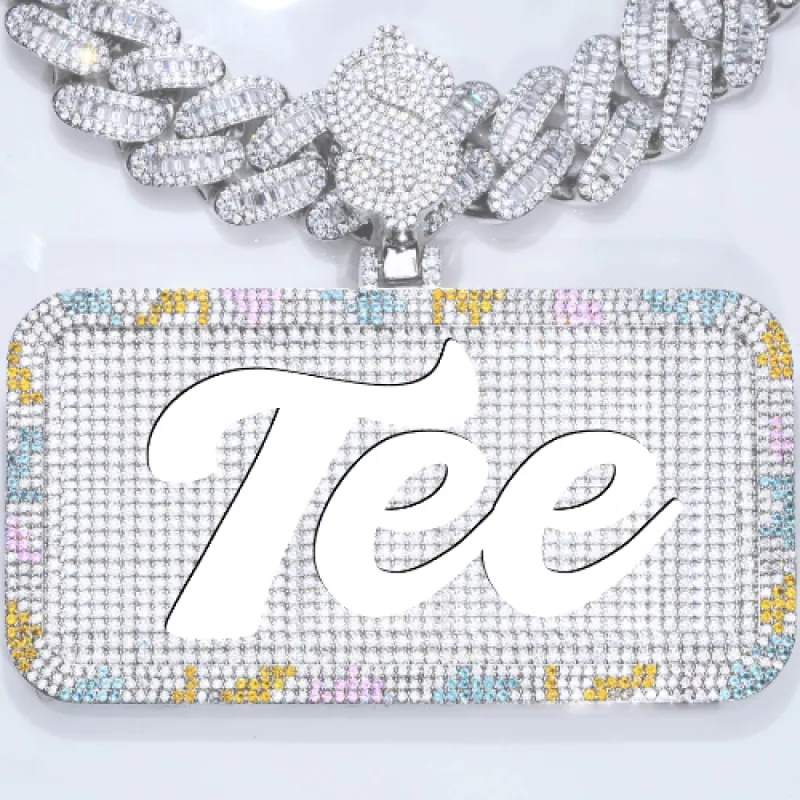 CUSTOM LETTER NECKLACE 3D COLORFUL SQUARE sold by The GUU Shop