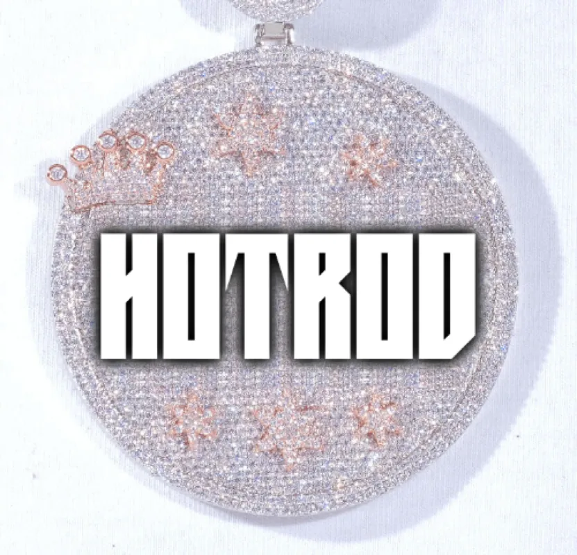 CUSTOM LETTER NECKLACE 3D BIG CROWN DISC sold by The GUU Shop