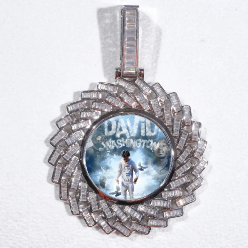 Large 3D Baguette Custom Picture Pendant sold by The GUU Shop
