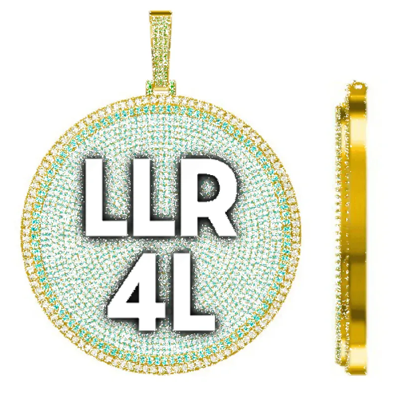 CUSTOM LETTER NECKLACE 3D BIG DISC sold by The GUU Shop