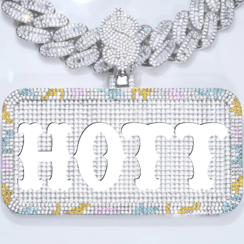 CUSTOM LETTER NECKLACE 3D COLORFUL SQUARE sold by The GUU Shop