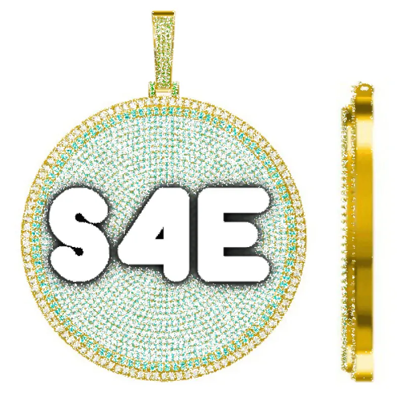 CUSTOM LETTER NECKLACE 3D BIG DISC sold by The GUU Shop