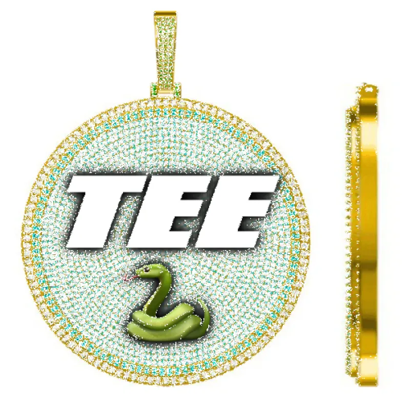 CUSTOM LETTER NECKLACE 3D BIG DISC sold by The GUU Shop