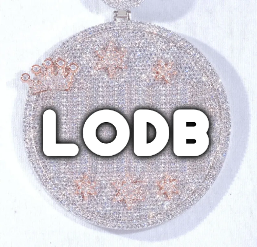 CUSTOM LETTER NECKLACE 3D BIG CROWN DISC sold by The GUU Shop