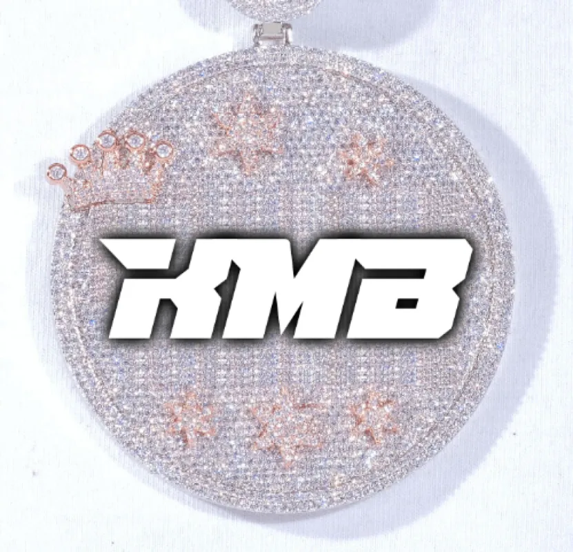 CUSTOM LETTER NECKLACE 3D BIG CROWN DISC sold by The GUU Shop