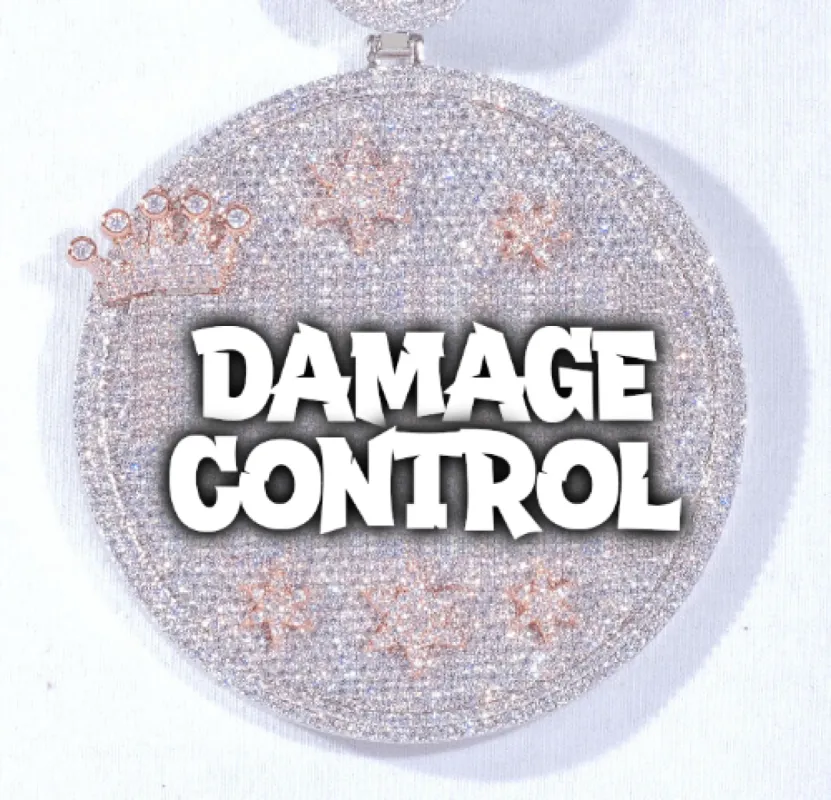 CUSTOM LETTER NECKLACE 3D BIG CROWN DISC sold by The GUU Shop