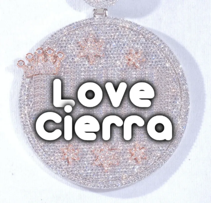 CUSTOM LETTER NECKLACE 3D BIG CROWN DISC sold by The GUU Shop