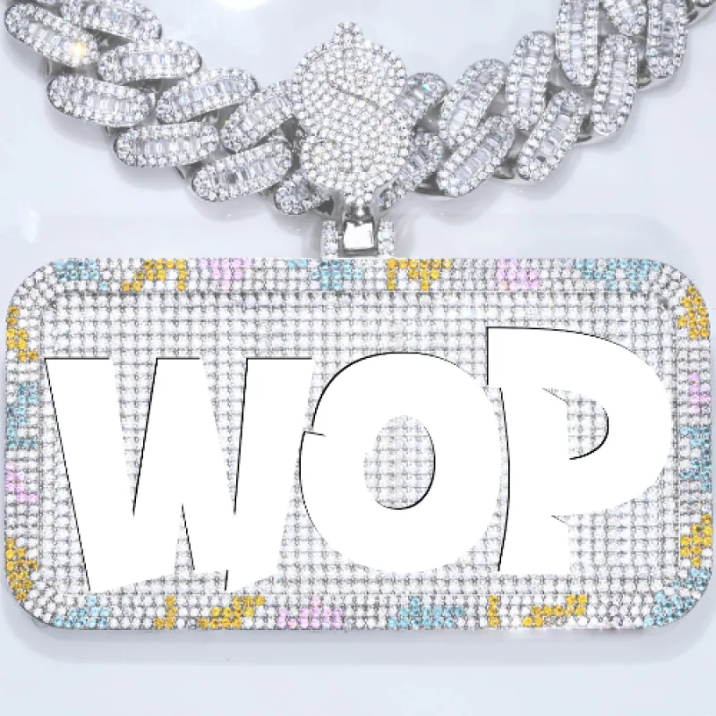 CUSTOM LETTER NECKLACE 3D COLORFUL SQUARE sold by The GUU Shop