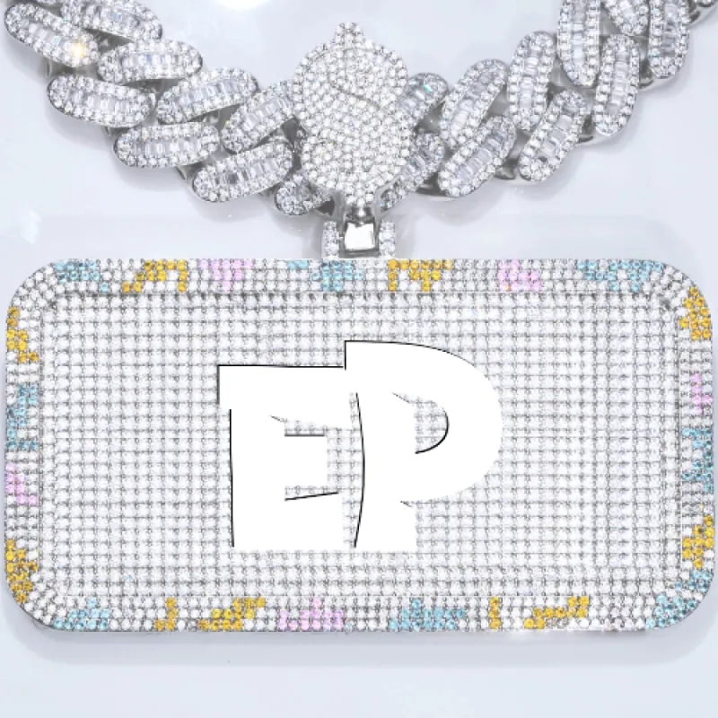 CUSTOM LETTER NECKLACE 3D COLORFUL SQUARE sold by The GUU Shop