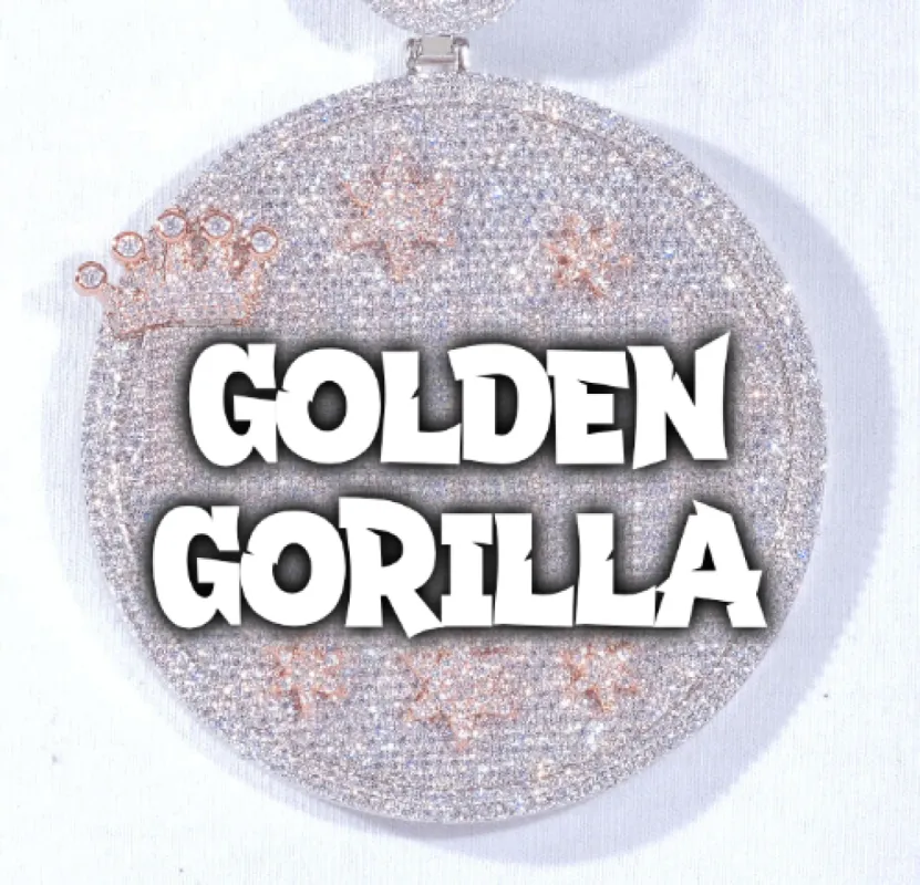 CUSTOM LETTER NECKLACE 3D BIG CROWN DISC sold by The GUU Shop