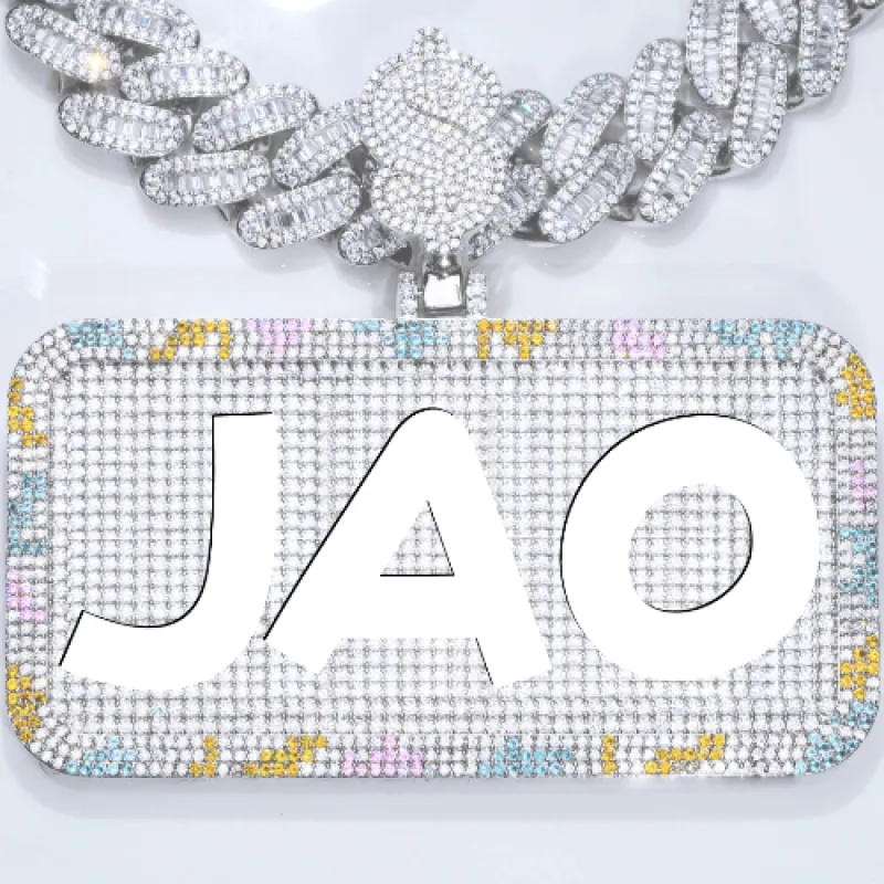 CUSTOM LETTER NECKLACE 3D COLORFUL SQUARE sold by The GUU Shop