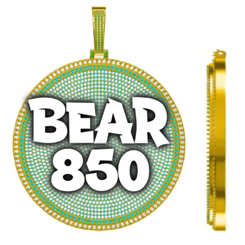 CUSTOM LETTER NECKLACE 3D BIG DISC sold by The GUU Shop