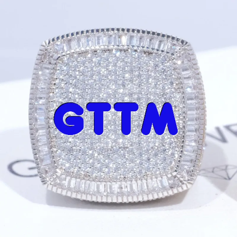 CUSTOM LETTER 3D ICED RING sold by The GUU Shop