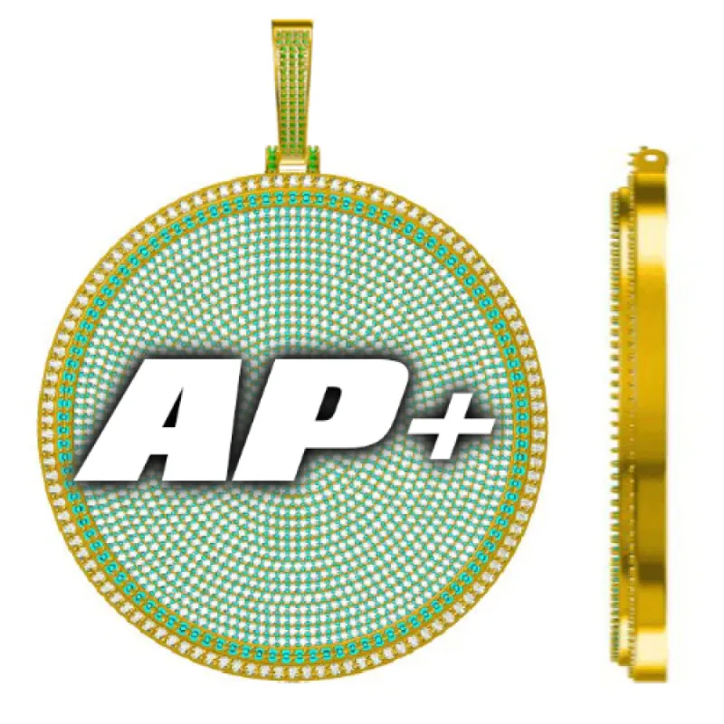 CUSTOM LETTER NECKLACE 3D BIG DISC sold by The GUU Shop