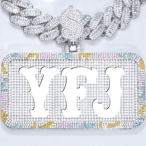 CUSTOM LETTER NECKLACE 3D COLORFUL SQUARE sold by The GUU Shop