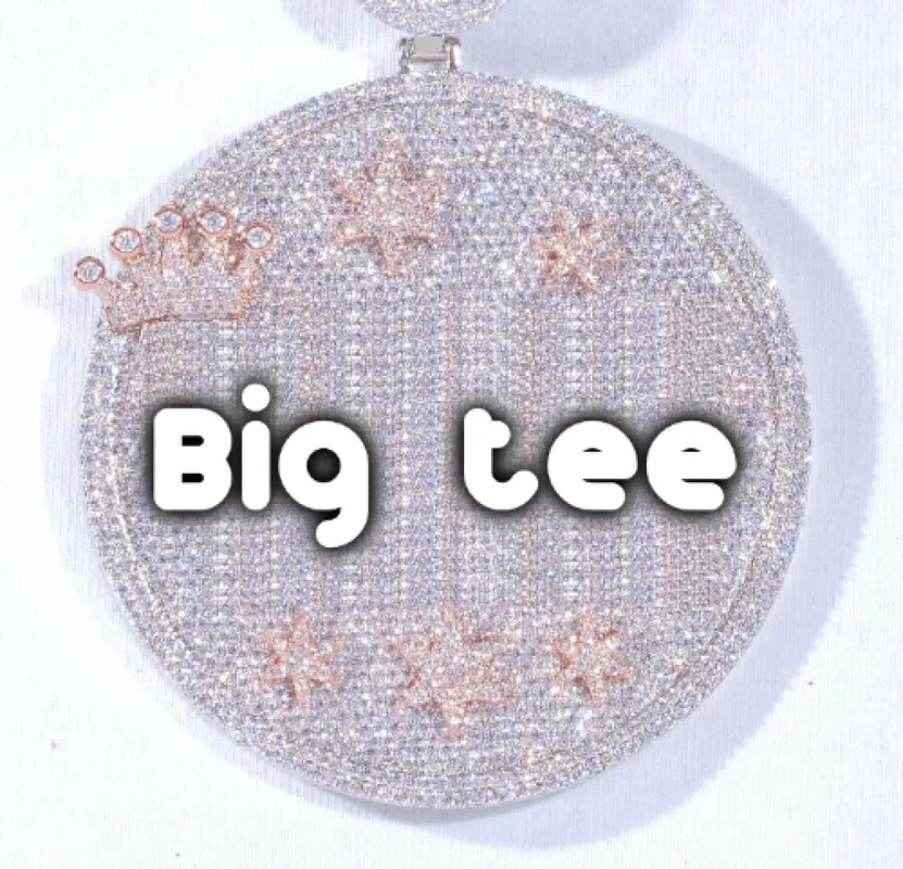 CUSTOM LETTER NECKLACE 3D BIG CROWN DISC sold by The GUU Shop