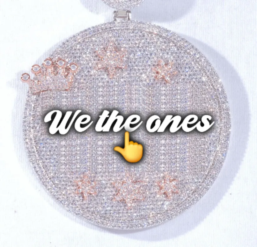 CUSTOM LETTER NECKLACE 3D BIG CROWN DISC sold by The GUU Shop