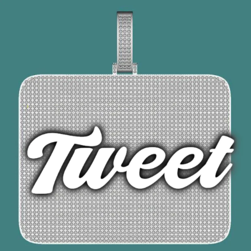 CUSTOM LETTER NECKLACE 3D BIG SQUARE sold by The GUU Shop