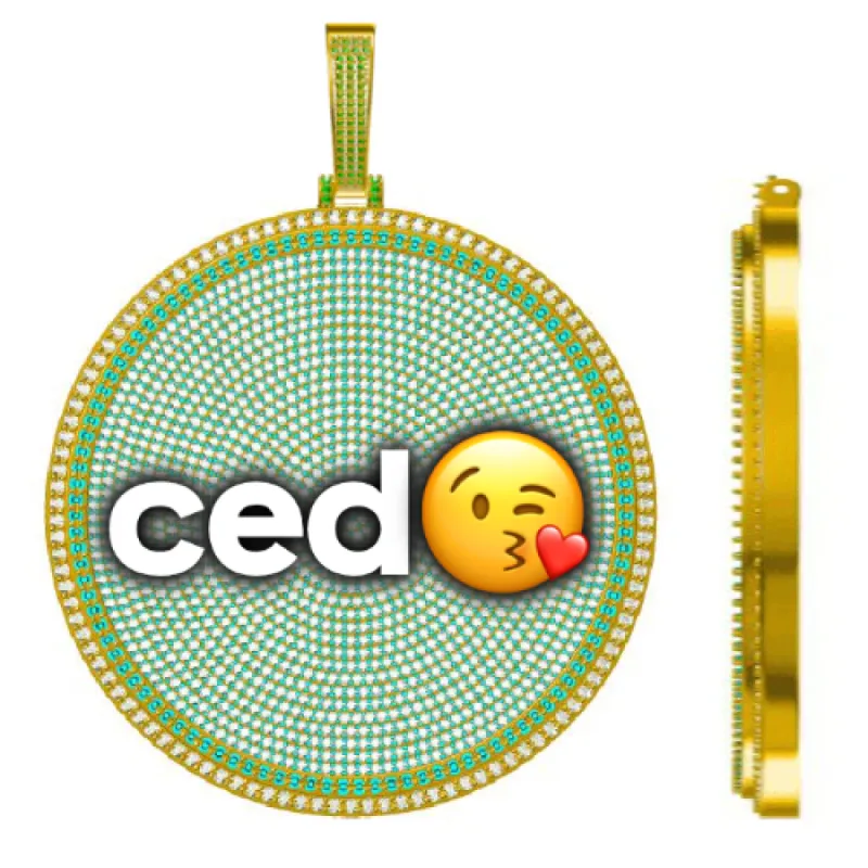 CUSTOM LETTER NECKLACE 3D BIG DISC sold by The GUU Shop