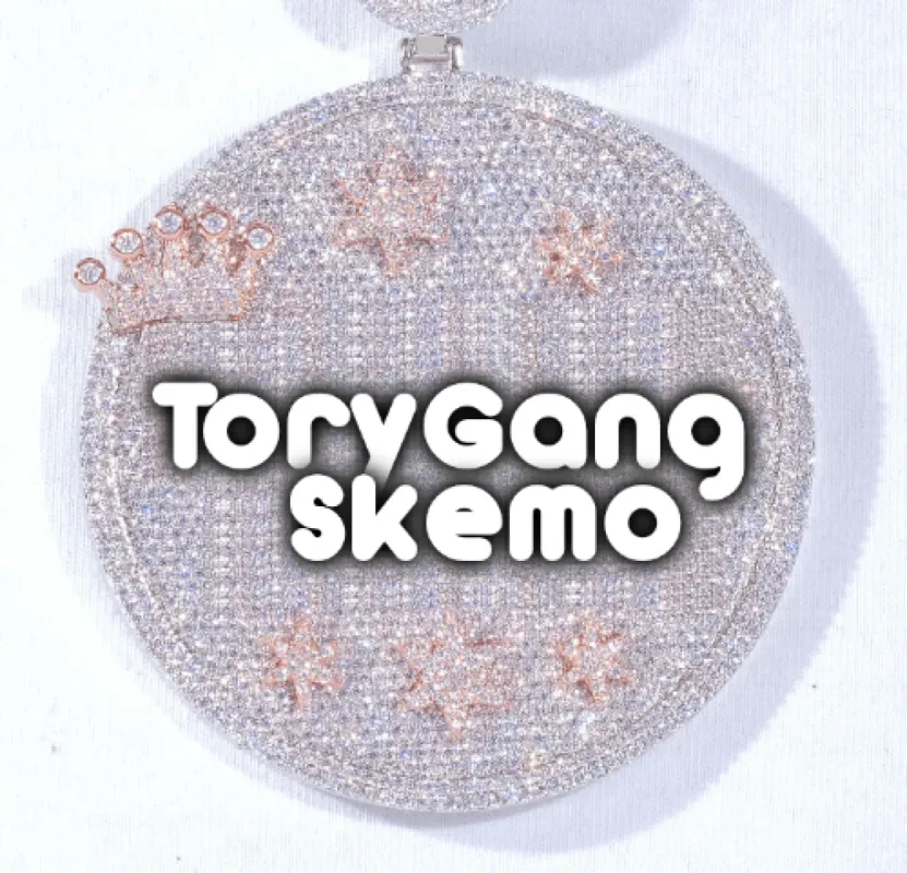 CUSTOM LETTER NECKLACE 3D BIG CROWN DISC sold by The GUU Shop