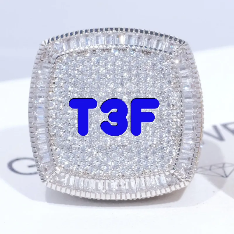 CUSTOM LETTER 3D ICED RING sold by The GUU Shop