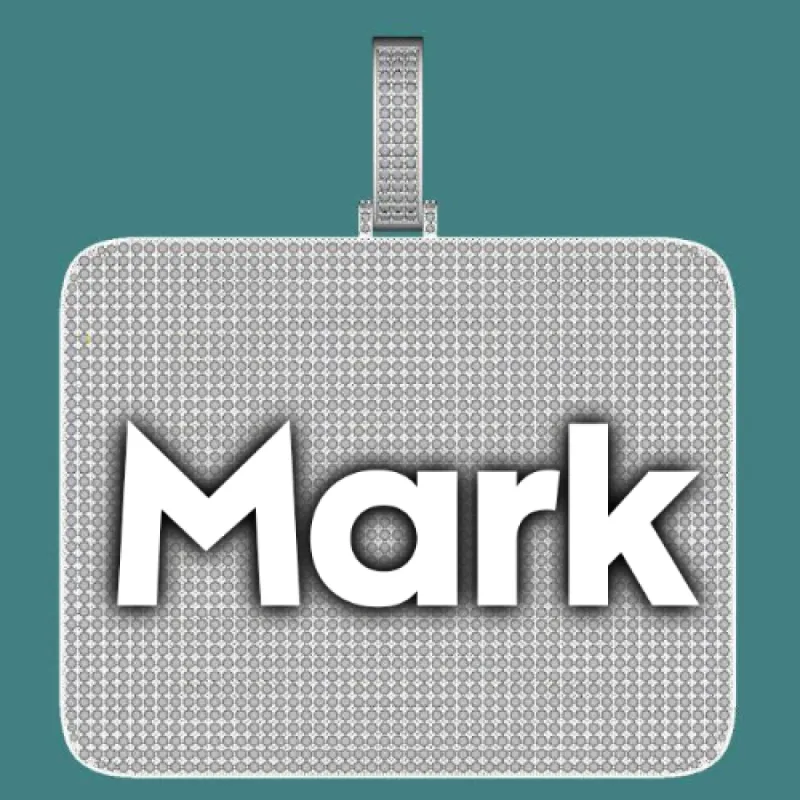 CUSTOM LETTER NECKLACE 3D BIG SQUARE sold by The GUU Shop