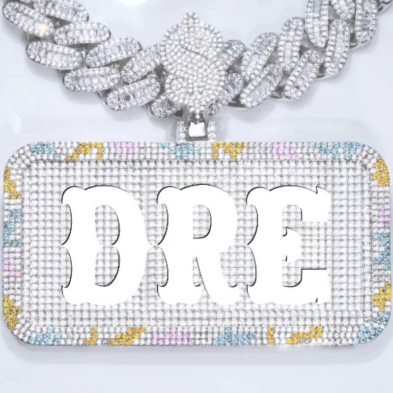 CUSTOM LETTER NECKLACE 3D COLORFUL SQUARE sold by The GUU Shop