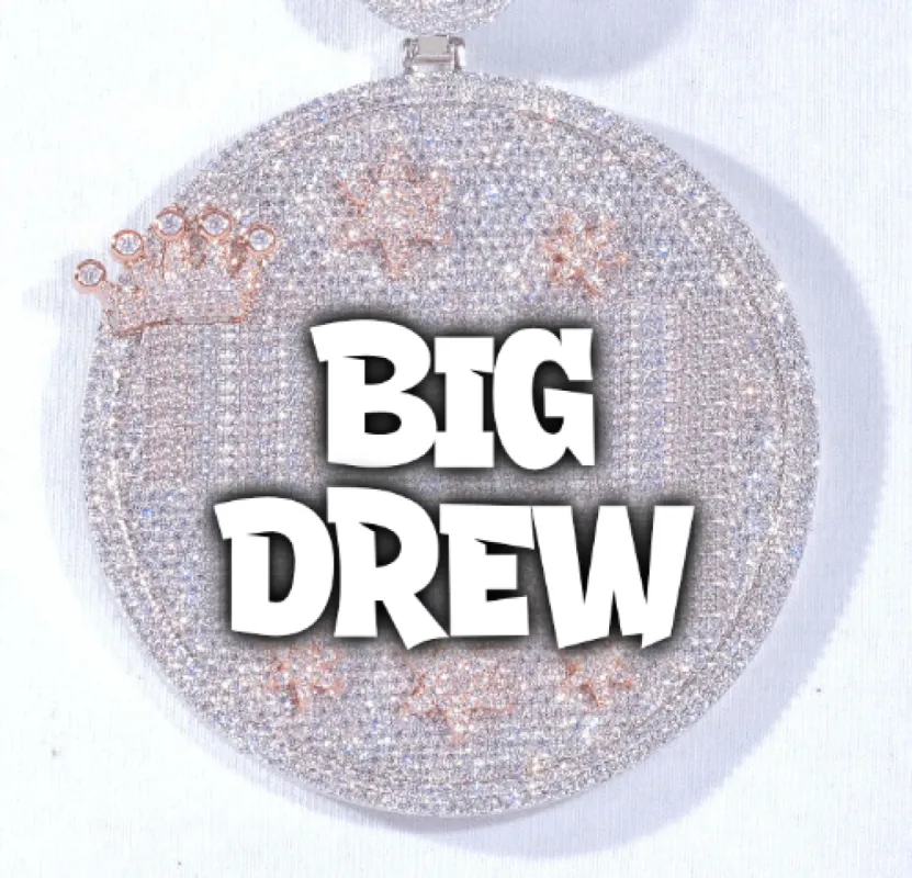 CUSTOM LETTER NECKLACE 3D BIG CROWN DISC sold by The GUU Shop