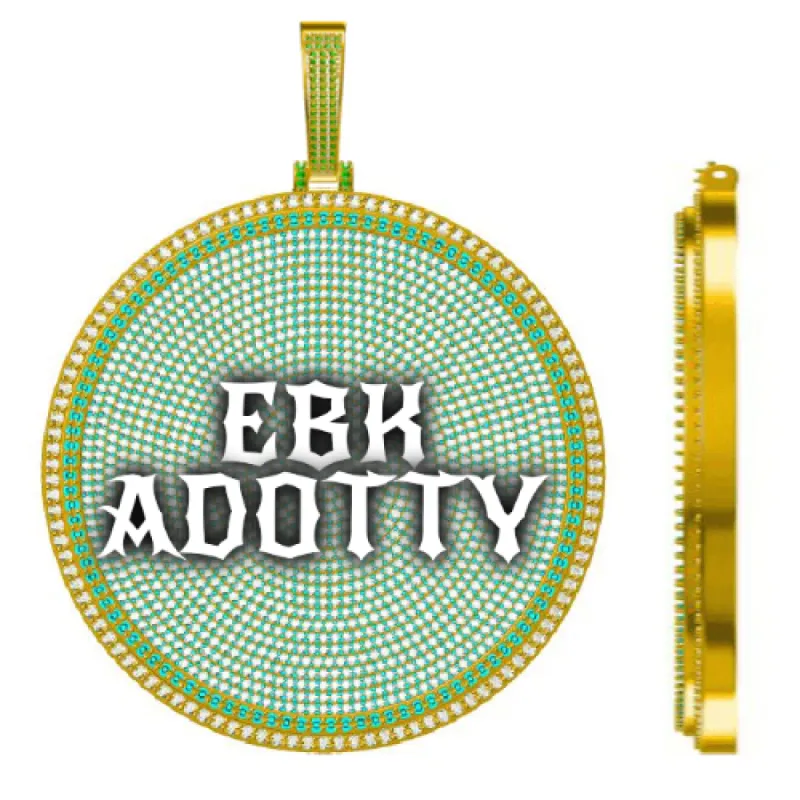 CUSTOM LETTER NECKLACE 3D BIG DISC sold by The GUU Shop