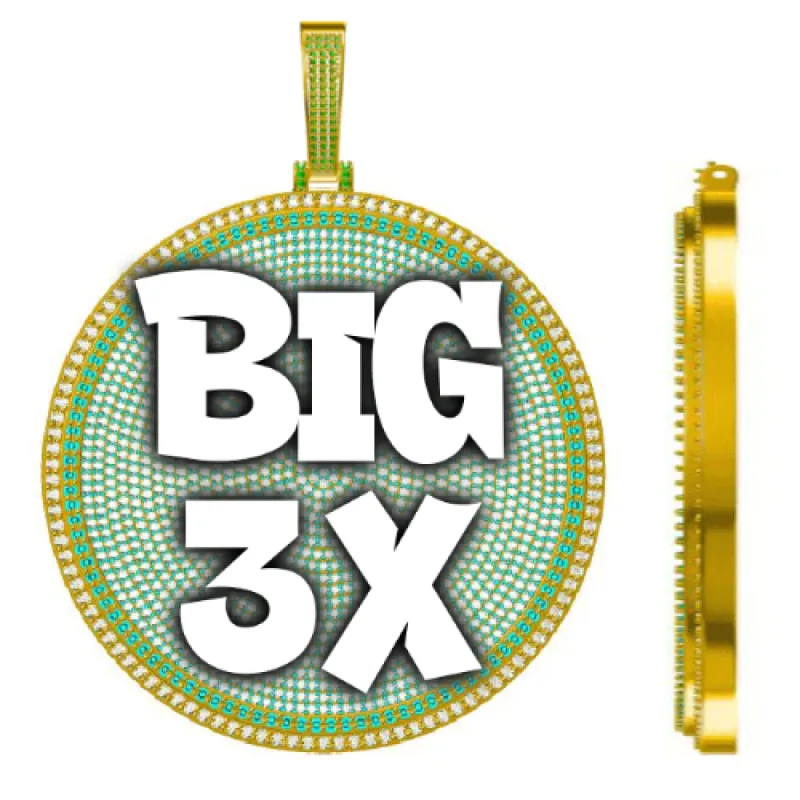 CUSTOM LETTER NECKLACE 3D BIG DISC sold by The GUU Shop