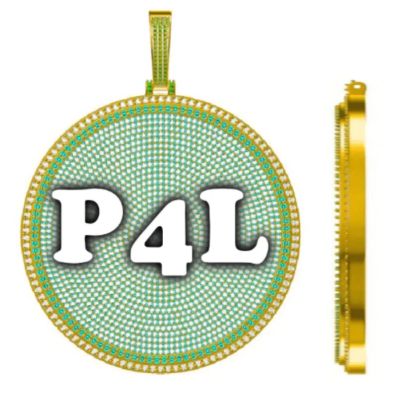 CUSTOM LETTER NECKLACE 3D BIG DISC sold by The GUU Shop