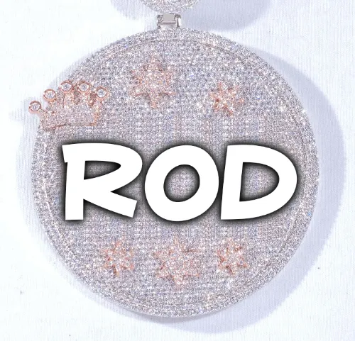 CUSTOM LETTER NECKLACE 3D BIG CROWN DISC sold by The GUU Shop