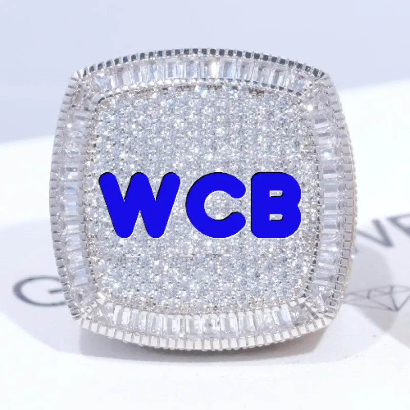 CUSTOM LETTER 3D ICED RING sold by The GUU Shop