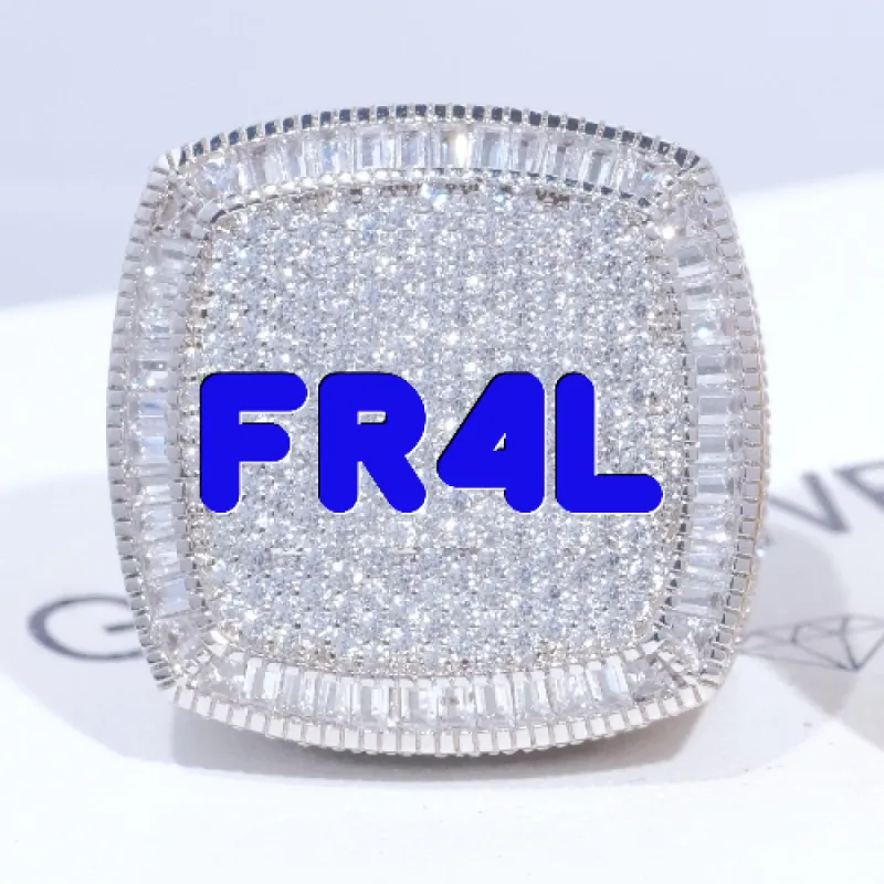 CUSTOM LETTER 3D ICED RING sold by The GUU Shop