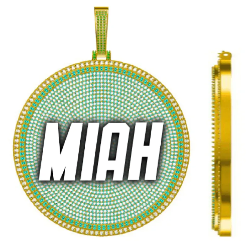 CUSTOM LETTER NECKLACE 3D BIG DISC sold by The GUU Shop