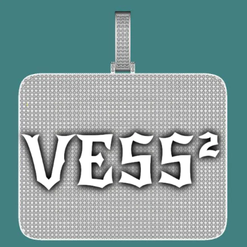 CUSTOM LETTER NECKLACE 3D BIG SQUARE sold by The GUU Shop