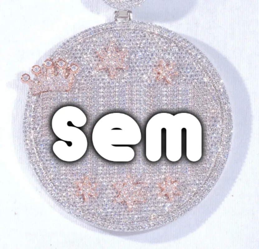 CUSTOM LETTER NECKLACE 3D BIG CROWN DISC sold by The GUU Shop