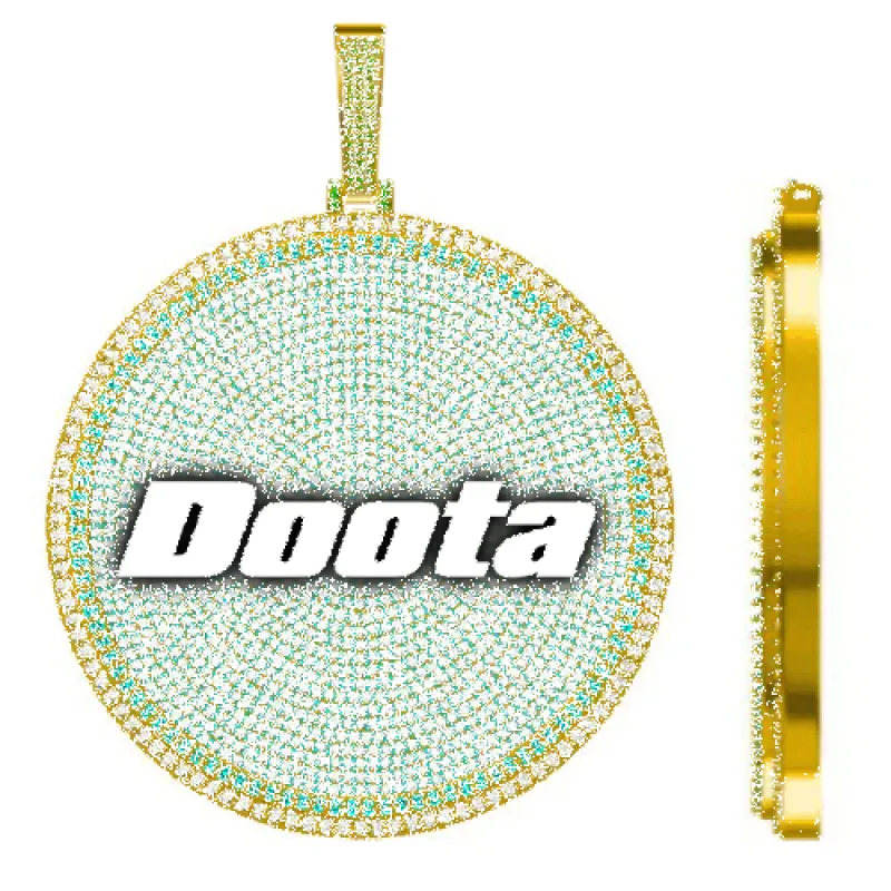 CUSTOM LETTER NECKLACE 3D BIG DISC sold by The GUU Shop