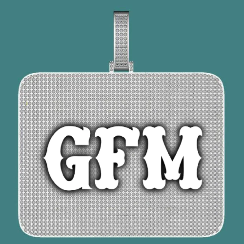 CUSTOM LETTER NECKLACE 3D BIG SQUARE sold by The GUU Shop