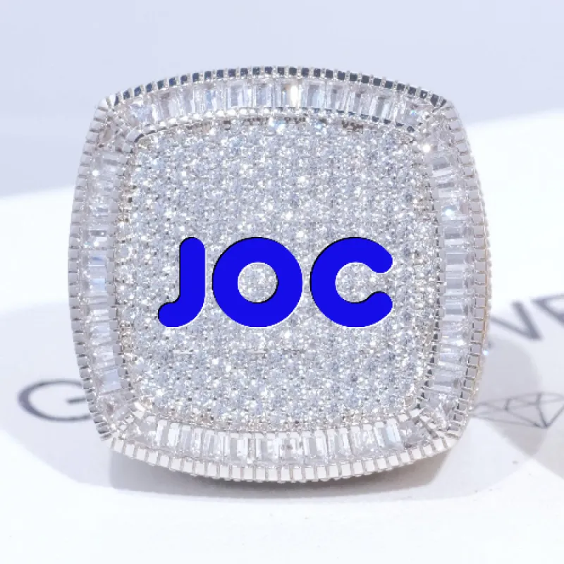 CUSTOM LETTER 3D ICED RING sold by The GUU Shop