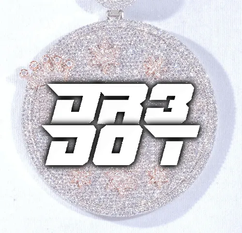 CUSTOM LETTER NECKLACE 3D BIG CROWN DISC sold by The GUU Shop