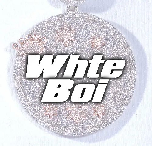 CUSTOM LETTER NECKLACE 3D BIG CROWN DISC sold by The GUU Shop