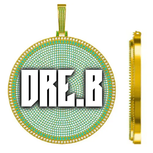 CUSTOM LETTER NECKLACE 3D BIG DISC sold by The GUU Shop