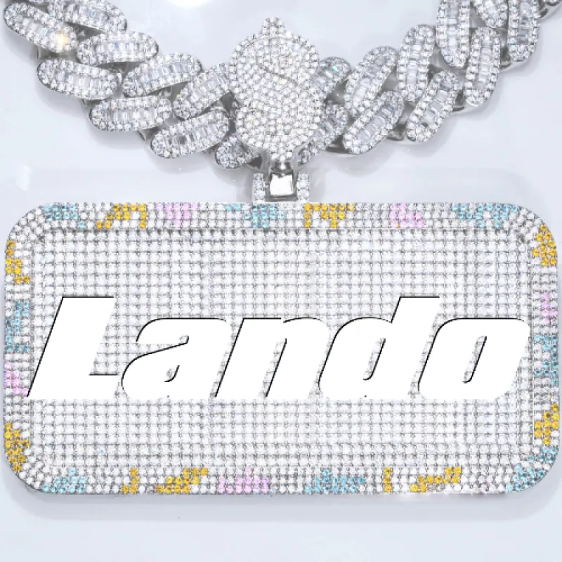 CUSTOM LETTER NECKLACE 3D COLORFUL SQUARE sold by The GUU Shop