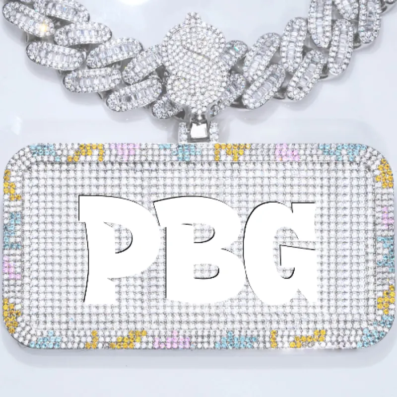 CUSTOM LETTER NECKLACE 3D COLORFUL SQUARE sold by The GUU Shop