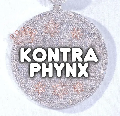 CUSTOM LETTER NECKLACE 3D BIG CROWN DISC sold by The GUU Shop