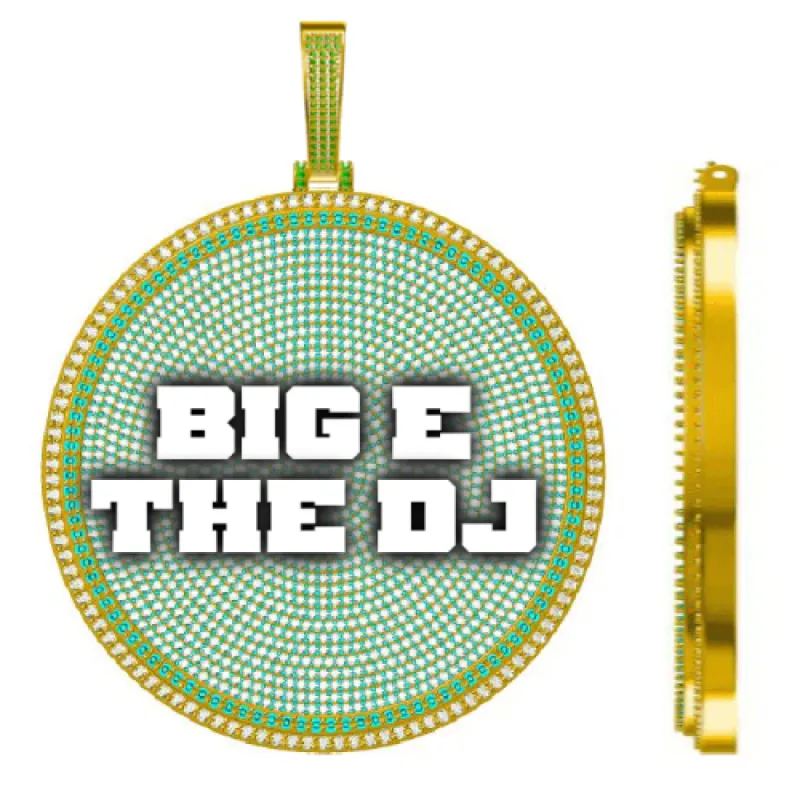 CUSTOM LETTER NECKLACE 3D BIG DISC sold by The GUU Shop